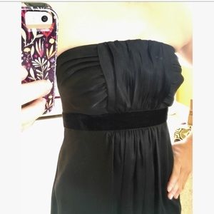 Banana Republic silk dress strapless black 4p